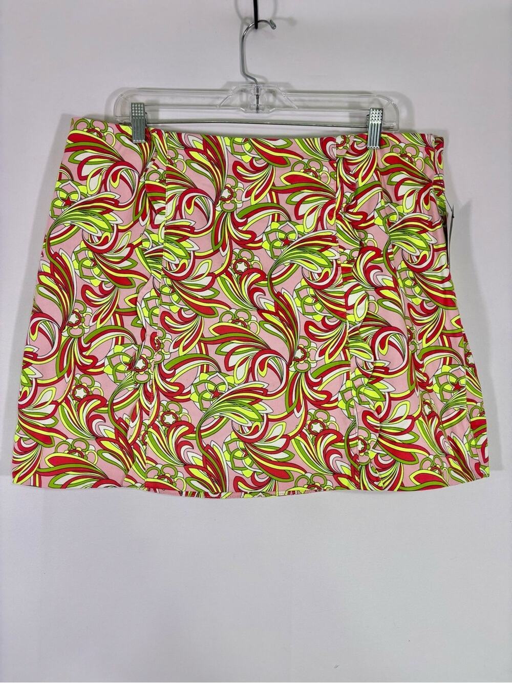 NWT Crown & Ivy Pink Tropical Golf Pickleball Tennis Skort Size 16 0792